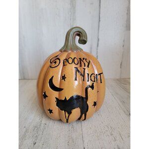 Spooky night pumpkin Black cat Halloween‎ home decor prop unique